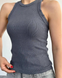 Майка женская рубчик графит S L0055 фото