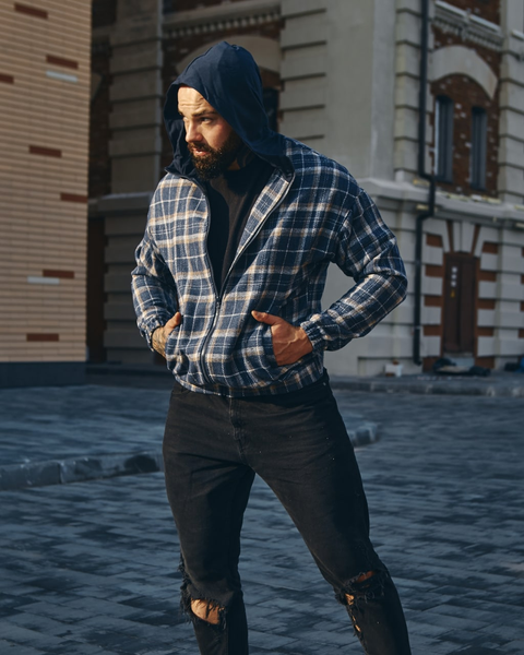 Куртка-рубашка синий S G0003 фото